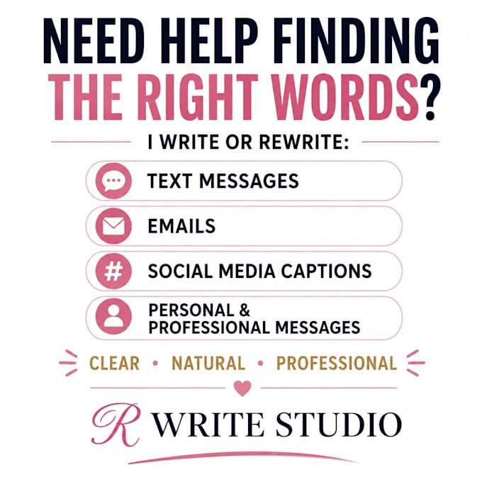 write or rewrite your texts, messages, emails, and captions