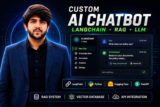 build a custom ai chatbot and llm app using langchain rag and python