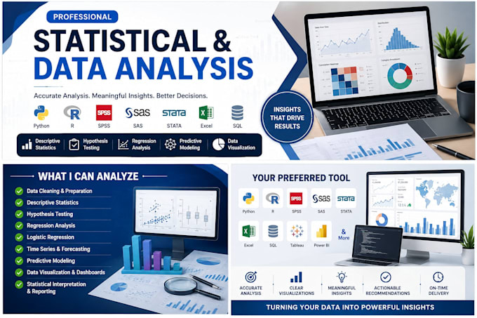 do data analysis using spss stata SAS r python excel or your preferred tool