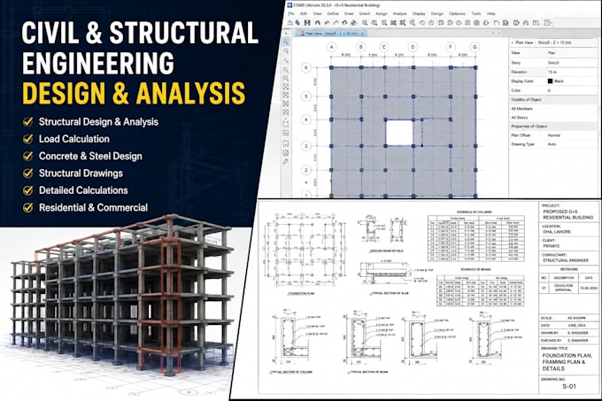 do structural analysis and design using etabs, sap2000 and autocad