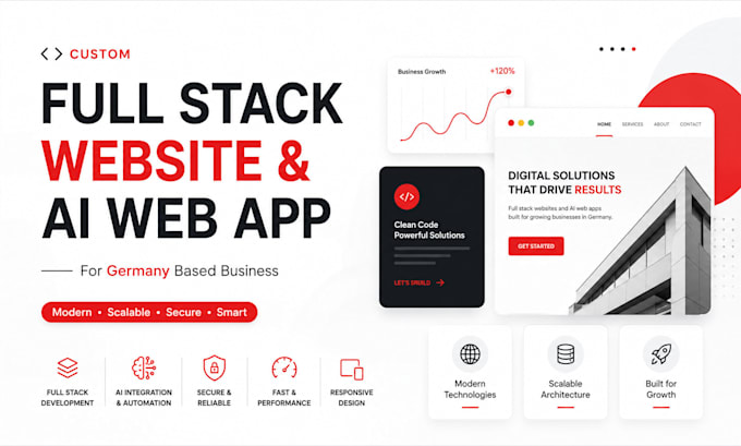 do custom full stack website development for germany based business ai web app