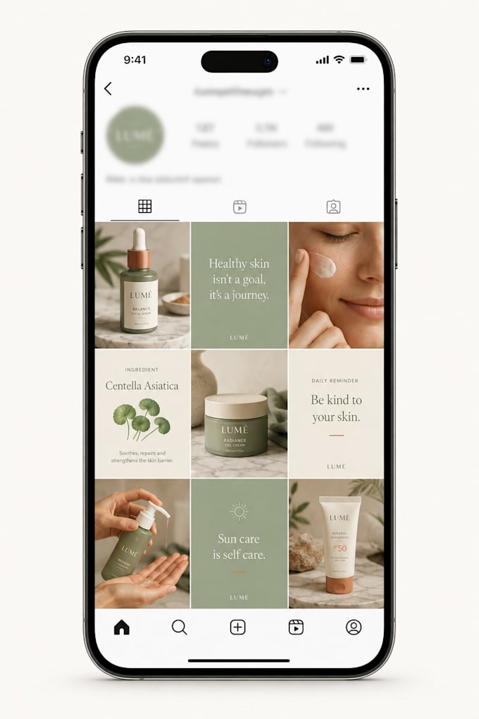 design an aesthetic instagram feed and grid layout