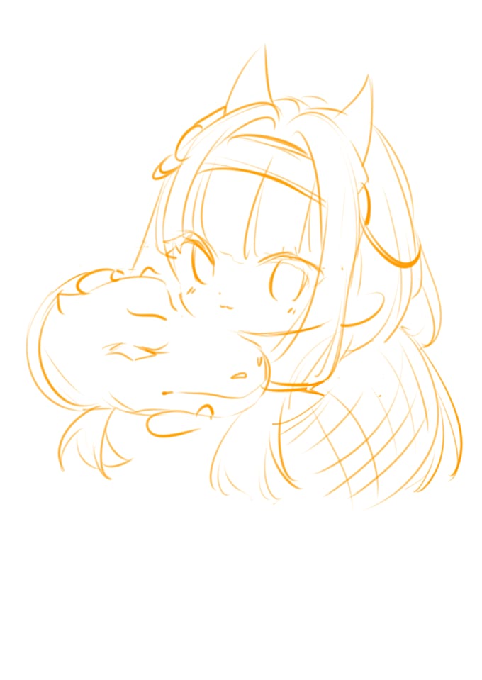 create a clean vtuber sketch and line art
