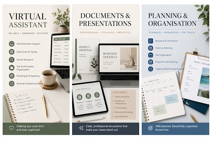 be your virtual assistant for admin and organization