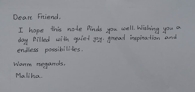 write handwritten letters, notes and documents