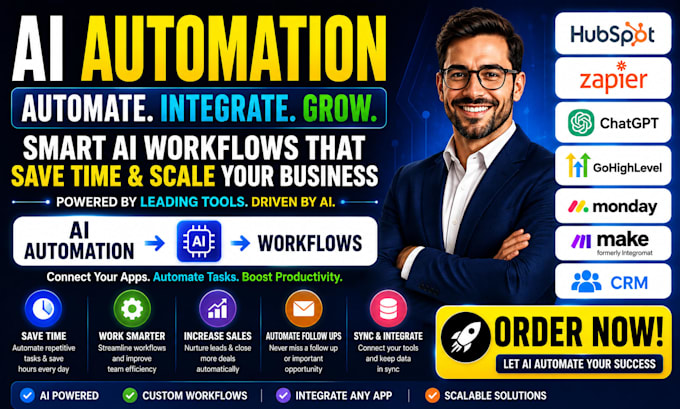 setup hubspot zapier chatgpt ai automation workflow gohighlevel monday make crm