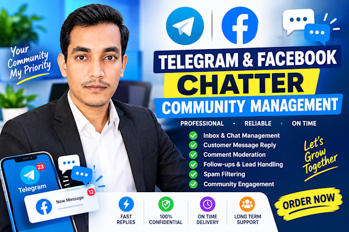 manage your telegram and facebook community, chats and messages