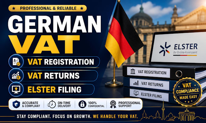 handle german vat registration, vat returns and elster filing