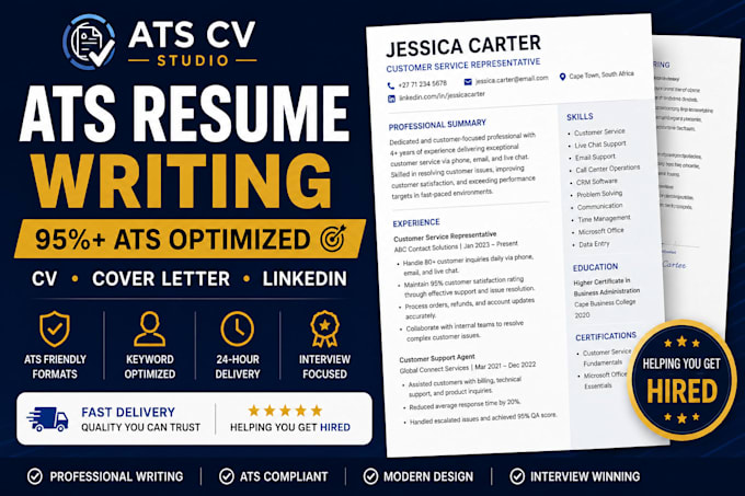 write an ats friendly resume or CV
