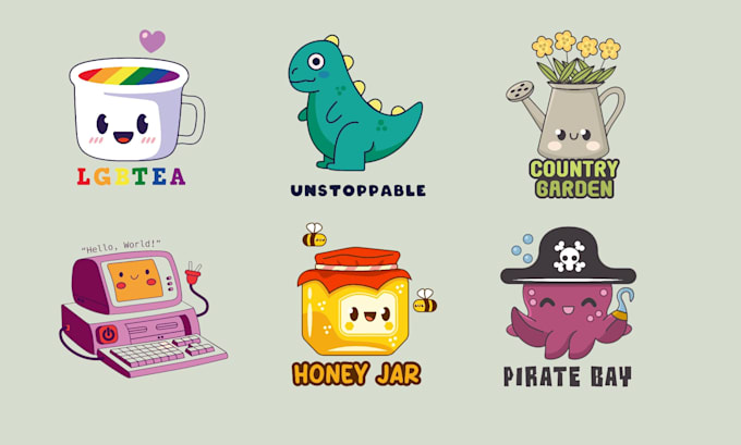create a cute cartoon kawaii mascot logo design