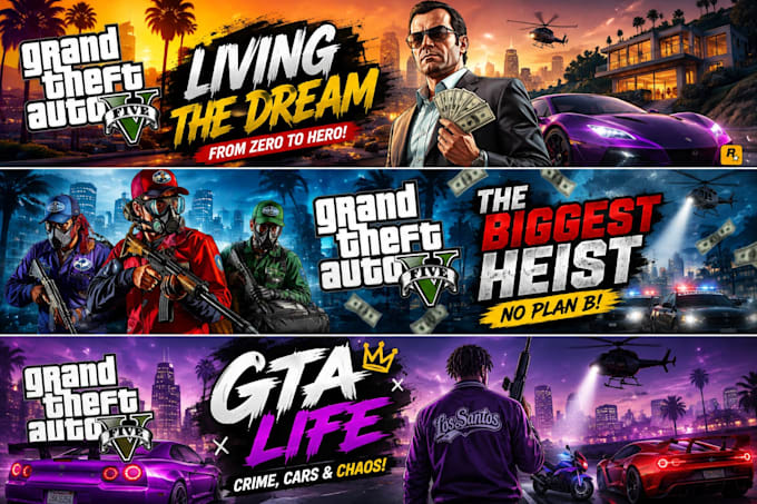 design an premium gta youtube thumbnail
