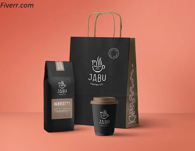 do premium coffee label, packaging, paper cup, sticker design