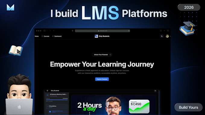 build a modern lms website for online courses and learning