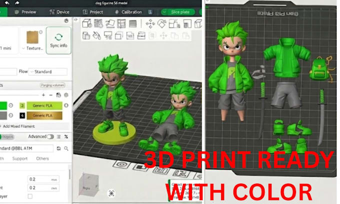 convert stl to 3mf, color paint and split stl for bambu lab multicolor printing