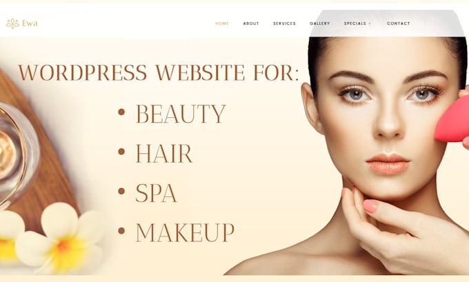 develop spa, hair, makeup and beauty, website with wordpress