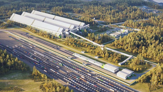 design a large scale railway freight and intermodal terminal