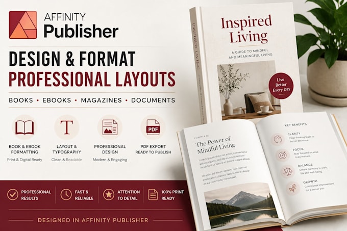 do developmental book formatting, publish your manuscript, affinity publisher