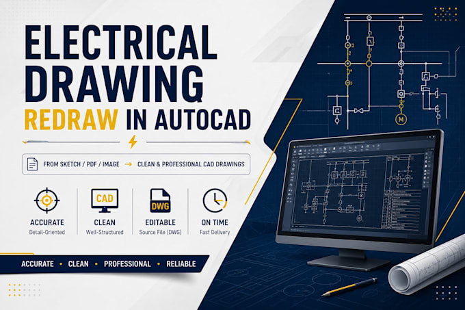 redraw any electrical drawing in autocad