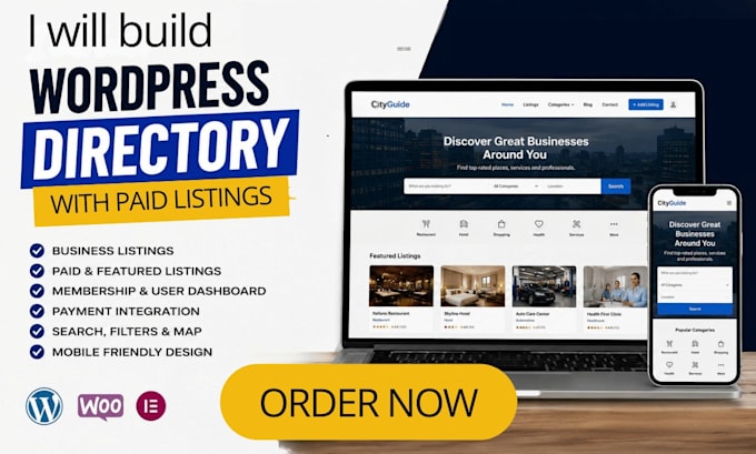 build a wordpress directory website with paid listings