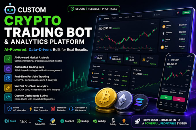 make a custom crypto trading bot and analytics platform