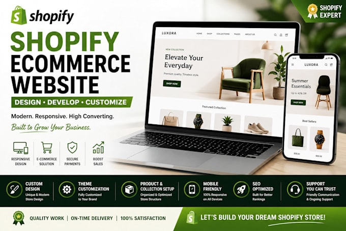 craft a professional shopify ecommerce website for you