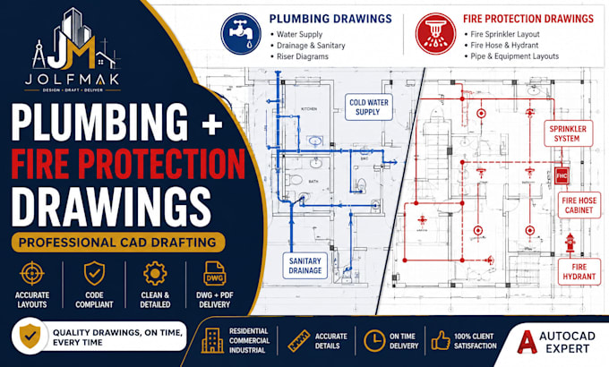 create plumbing and fire protection drawings for your building