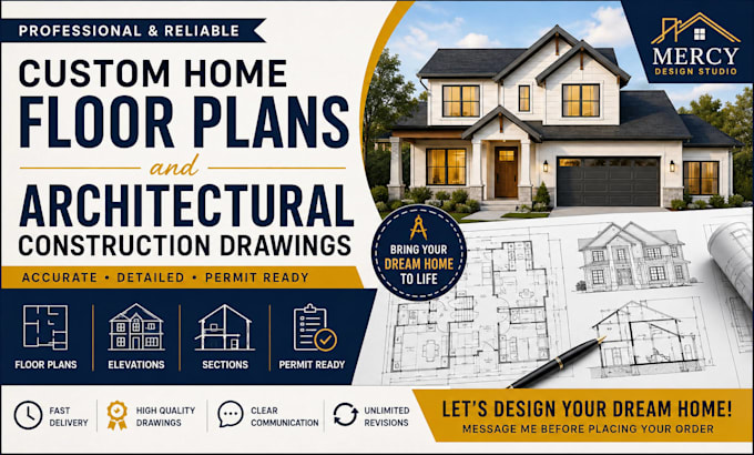 create custom home floor plans and architectural construction drawings
