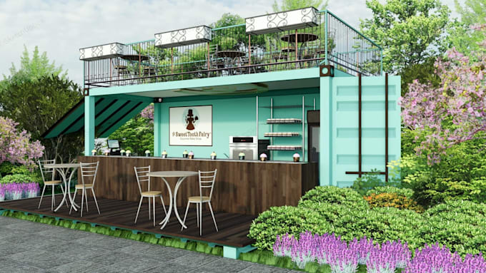 create realistic container store, 3d shipping container design