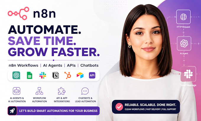 develop n8n ai agent workflow, automation, api integrations and chatbots