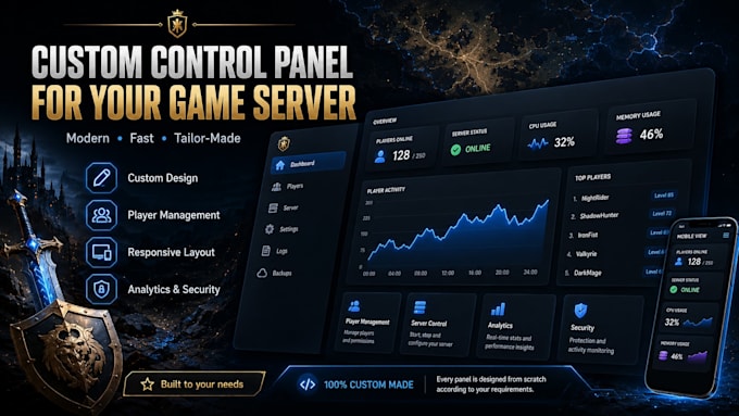 build a custom game server control panel and admin dashboard