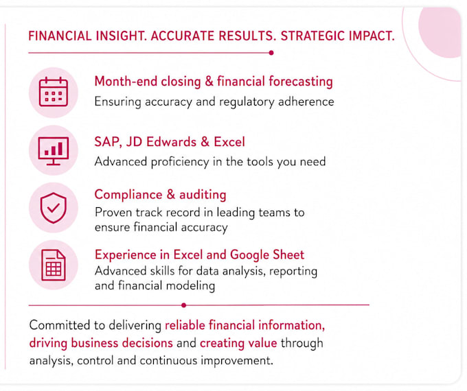 be experienced accountant bookkeeping financial analysis