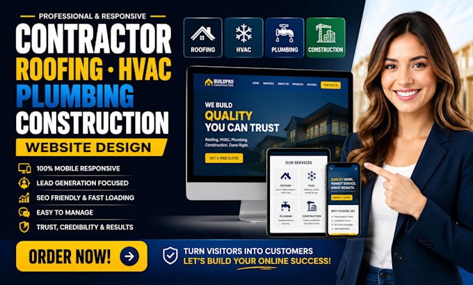 contractor roofing hvac plumbing construction website