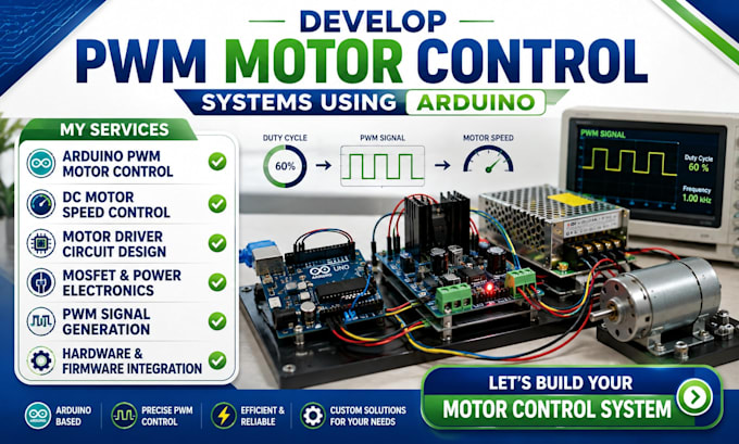 develop pmw motor control systems using arduino