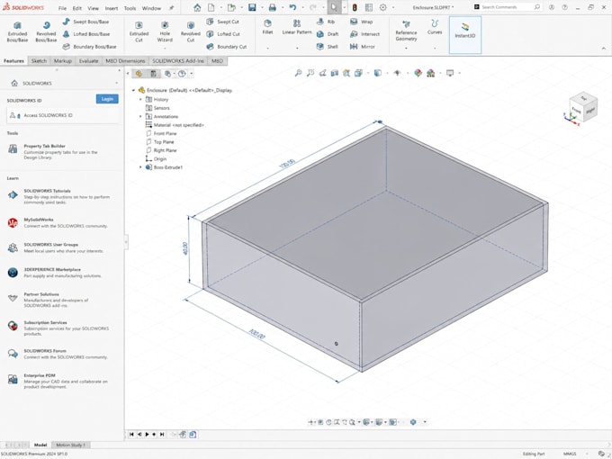 design lithium battery enclosure cell to pack layout, laser cut solidworks file