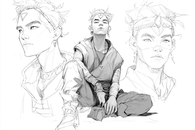 sketch fantasy character concept art