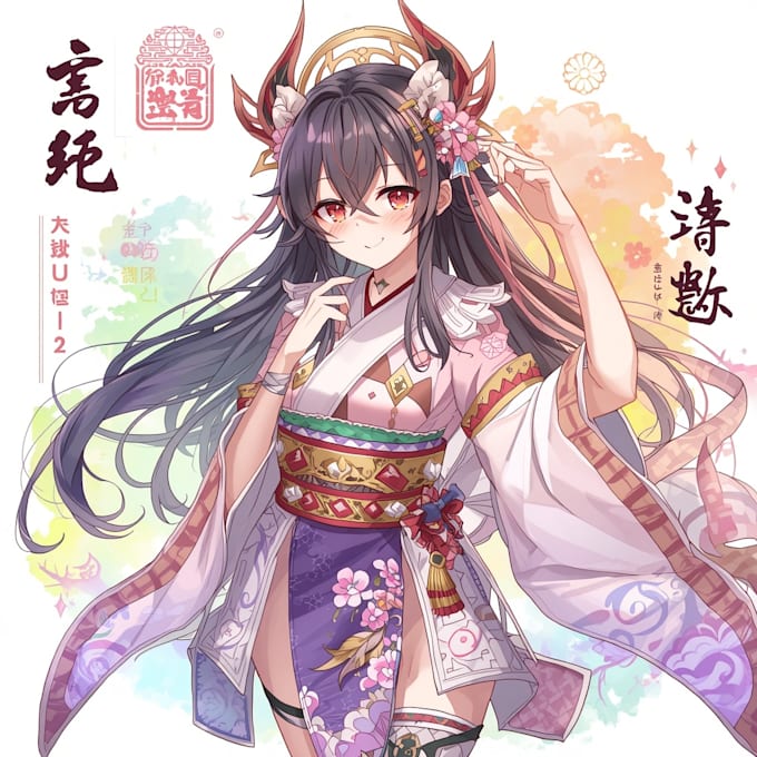 anime character an illustration and anime character