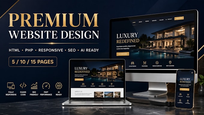 design a responsive business website in HTML CSS and PHP