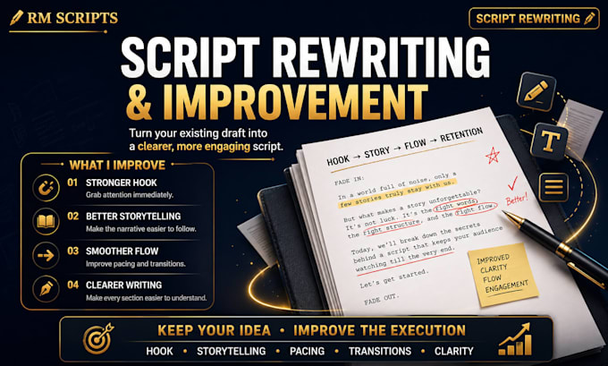 rewrite and improve your youtube script for better retention