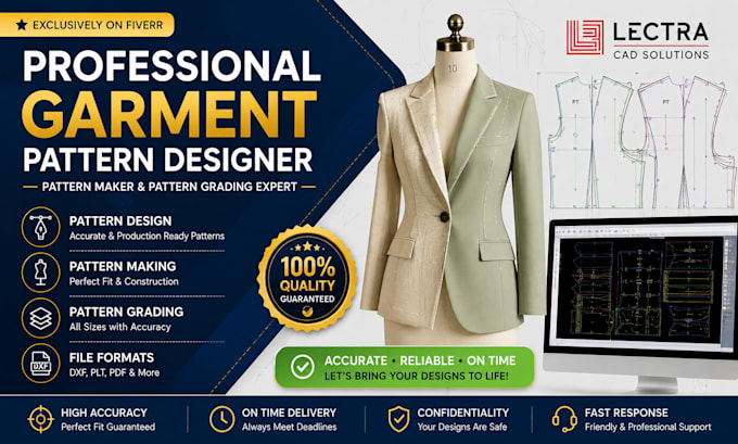 create professional garment patterns, grading and size charts