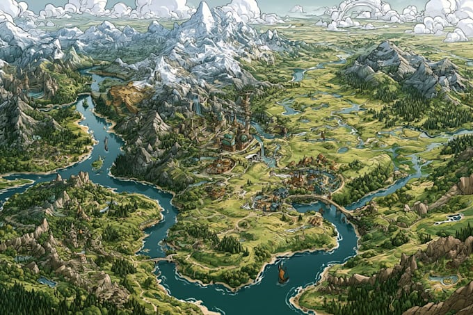 make hand drawn map illustration of cities