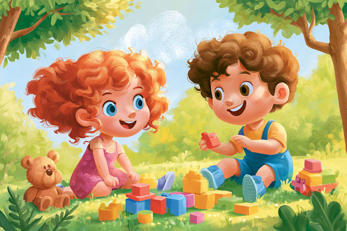 children book illustrations and children book cover