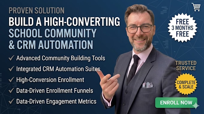 build a high converting skool community and crm automation