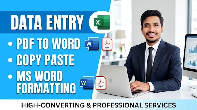 do data entry, copy paste, PDF to word conversion,