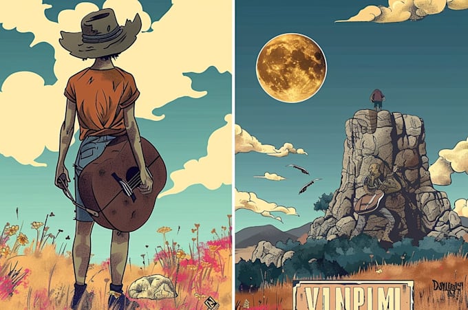 draw a vintage art illustration