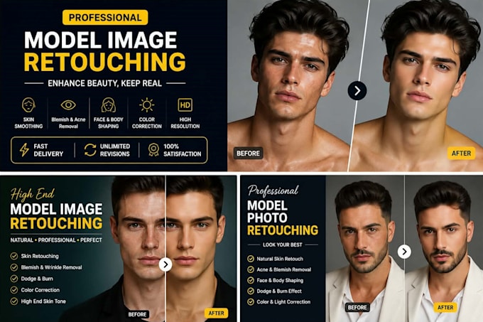 professionally retouch model photos and portrait images