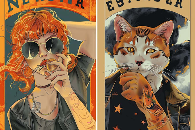 create vintage retro pinup illustration for tshirt design