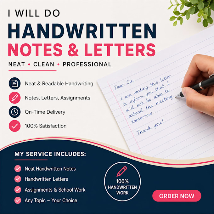handwrite notes and letters neatly