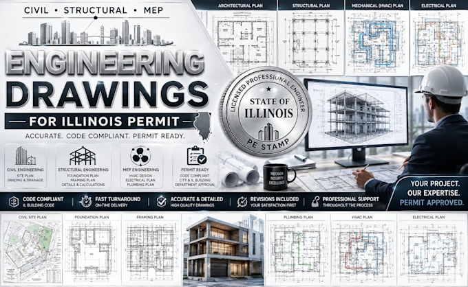 be civil structural engineer mep drawings engineer stamp for illionis permit