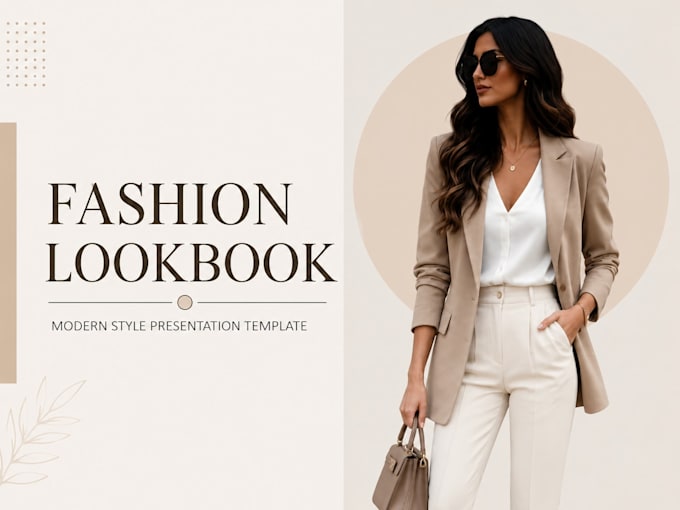 create a modern fashion lookbook powerpoint template