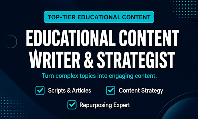 be your educational content writer, strategist, and repurpose expert
